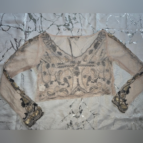 Grace Embellished Barely There Crop Top Size 8 - Picture 7 of 11
